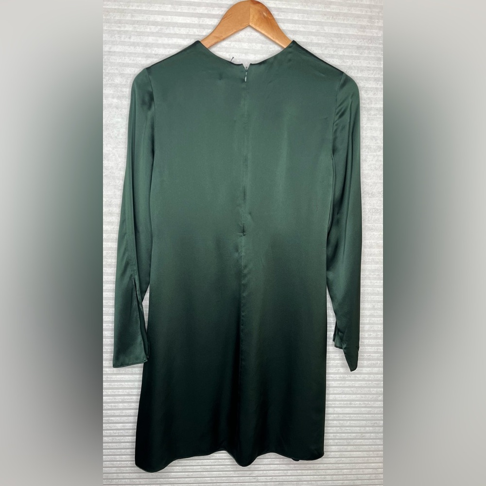 Banana Republic Silk mini Shift Long Sleeve Dress Hunter Green Size XS - Picture 4 of 10
